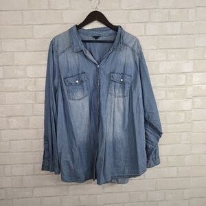 Women's Denim Button-Up Shirt